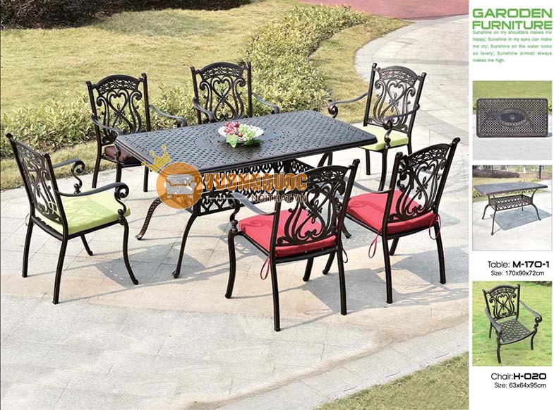 Bàn ghế sân vườn nghệ thuật ZX M1701H020-1